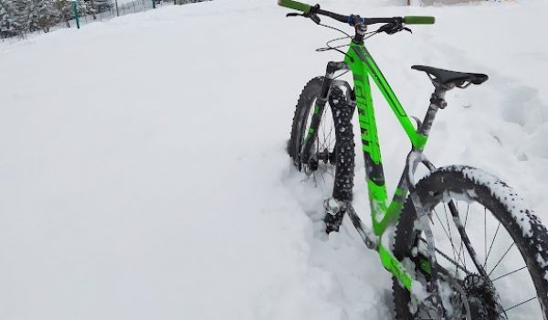 Winter mountain bike in Austria