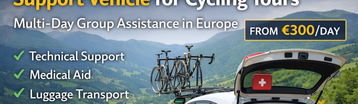 Support Vehicle for Multi-Day Cycling Tours in Europe – Safety, Comfort, and Full Assistance for Your Group