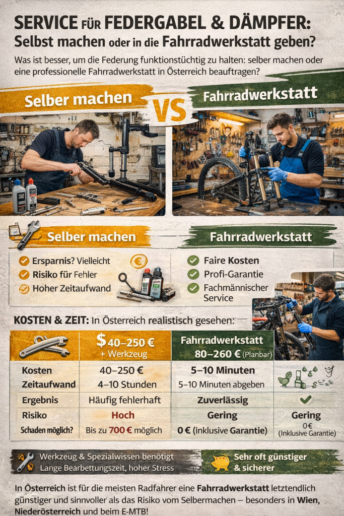 Service für Federgabel & Dämpfer: Selbst machen oder in die Fahrradwerkstatt geben?